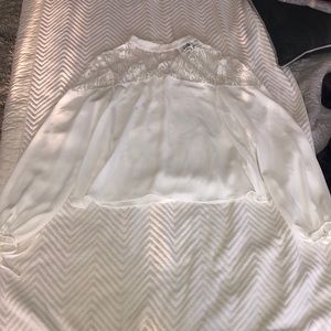 White Wide Cropped Blouse